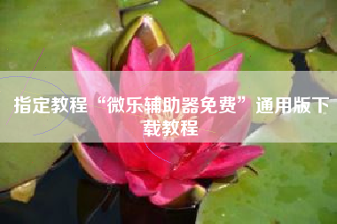 指定教程“微乐辅助器免费”通用版下载教程