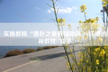 实操教程“德扑之星有辅助吗”(详细透视教程)-知乎