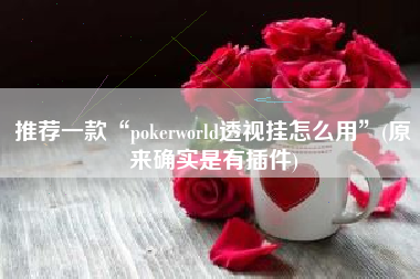 推荐一款“pokerworld透视挂怎么用	”(原来确实是有插件)