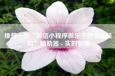推荐一款“微信小程序微乐干瞪眼有挂吗	”辅助器 - 实时智能