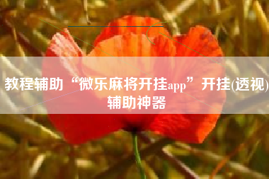教程辅助“微乐麻将开挂app	”开挂(透视)辅助神器