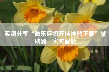 实测分享“微乐麻将开挂神器下载”辅助器 - 实时智能