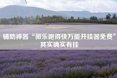 辅助神器“微乐跑得快万能开挂器免费”其实确实有挂