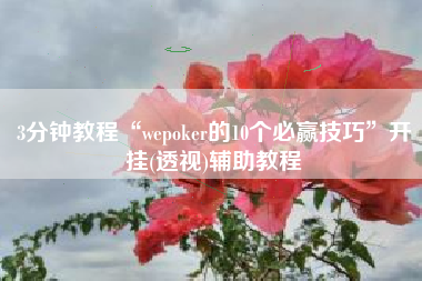 3分钟教程“wepoker的10个必赢技巧	”开挂(透视)辅助教程