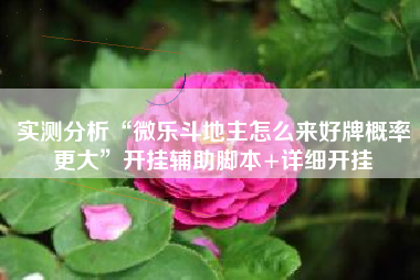 实测分析“微乐斗地主怎么来好牌概率更大”开挂辅助脚本+详细开挂