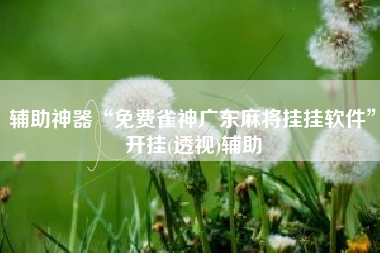 辅助神器“免费雀神广东麻将挂挂软件”开挂(透视)辅助