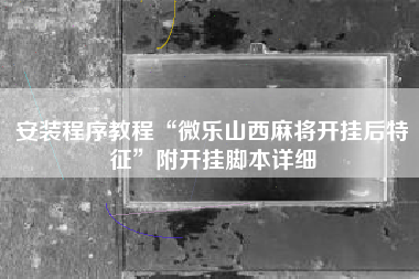 安装程序教程“微乐山西麻将开挂后特征”附开挂脚本详细