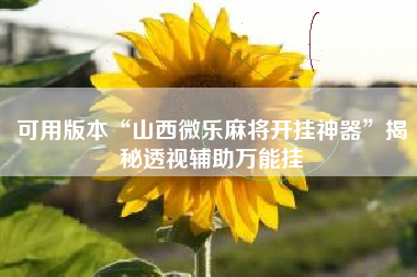可用版本“山西微乐麻将开挂神器”揭秘透视辅助万能挂