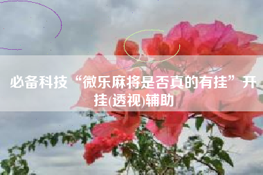 必备科技“微乐麻将是否真的有挂	”开挂(透视)辅助