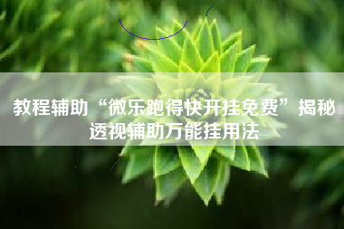 教程辅助“微乐跑得快开挂免费”揭秘透视辅助万能挂用法