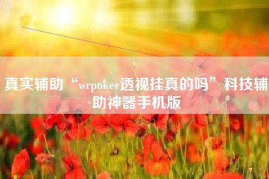 真实辅助“wrpoker透视挂真的吗	”科技辅助神器手机版