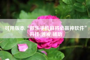 可用版本“微乐手机麻将必赢神软件	”开挂(透视)辅助