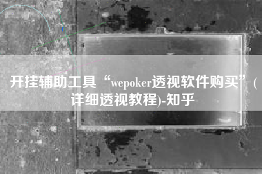 开挂辅助工具“wepoker透视软件购买”(详细透视教程)-知乎