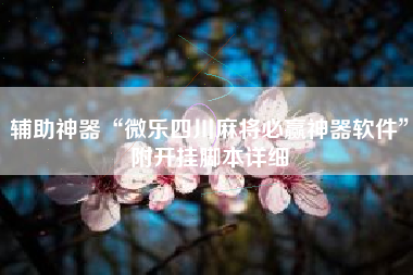 辅助神器“微乐四川麻将必赢神器软件”附开挂脚本详细