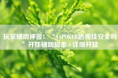玩家辅助神器：“AAPOKER透视挂安全吗	”开挂辅助脚本+详细开挂