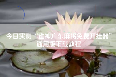 今日实测“雀神广东麻将免费开挂器”通用版下载教程