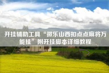 开挂辅助工具“微乐山西扣点点麻将万能挂	”附开挂脚本详细教程