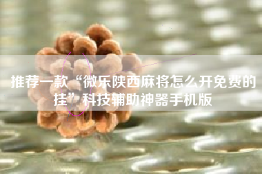 推荐一款“微乐陕西麻将怎么开免费的挂”科技辅助神器手机版
