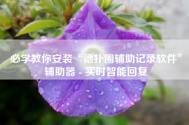 必学教你安装“德扑圈辅助记录软件”辅助器 - 实时智能回复
