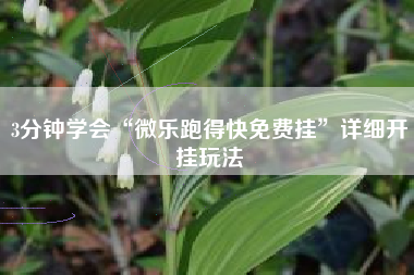 3分钟学会“微乐跑得快免费挂”详细开挂玩法