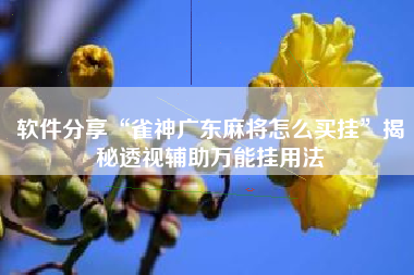 软件分享“雀神广东麻将怎么买挂”揭秘透视辅助万能挂用法