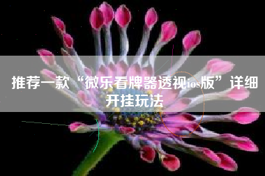 推荐一款“微乐看牌器透视ios版	”详细开挂玩法