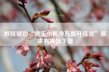 教程辅助“微乐小程序万能开挂器	”原来有神器下载