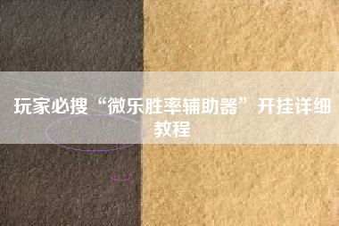 玩家必搜“微乐胜率辅助器	”开挂详细教程