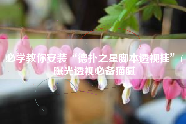 必学教你安装“德扑之星脚本透视挂	”(曝光透视必备猫腻