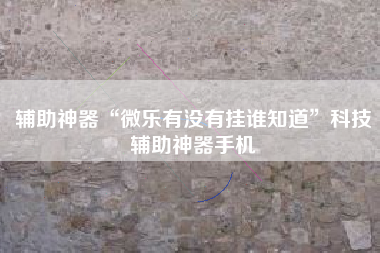 辅助神器“微乐有没有挂谁知道	”科技辅助神器手机