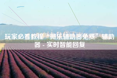 玩家必看教程“微乐辅助器免费	”辅助器 - 实时智能回复