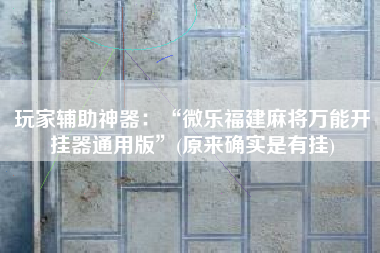 玩家辅助神器：“微乐福建麻将万能开挂器通用版	”(原来确实是有挂)