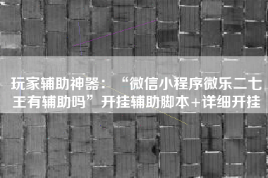 玩家辅助神器：“微信小程序微乐二七王有辅助吗”开挂辅助脚本+详细开挂