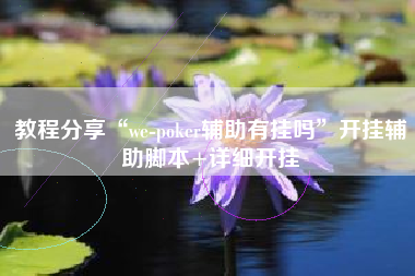 教程分享“we-poker辅助有挂吗”开挂辅助脚本+详细开挂