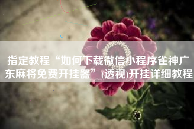 指定教程“如何下载微信小程序雀神广东麻将免费开挂器	”(透视)开挂详细教程