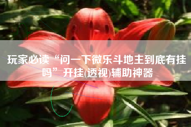 玩家必读“问一下微乐斗地主到底有挂吗	”开挂(透视)辅助神器