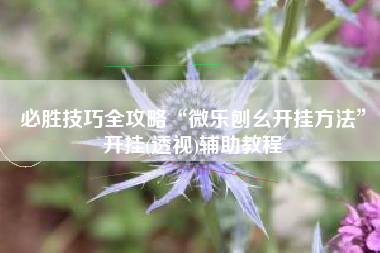必胜技巧全攻略“微乐刨幺开挂方法”开挂(透视)辅助教程