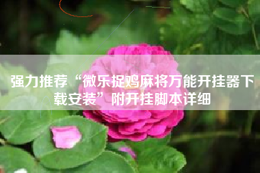 强力推荐“微乐捉鸡麻将万能开挂器下载安装”附开挂脚本详细