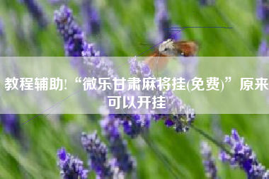 教程辅助!“微乐甘肃麻将挂(免费)”原来可以开挂