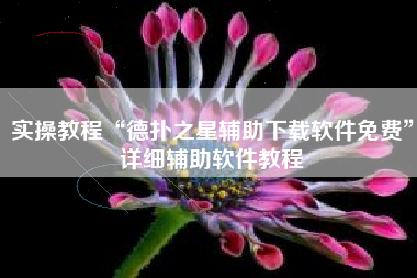 实操教程“德扑之星辅助下载软件免费”详细辅助软件教程