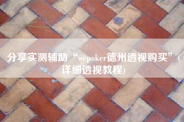分享实测辅助“wepoker德州透视购买”(详细透视教程)