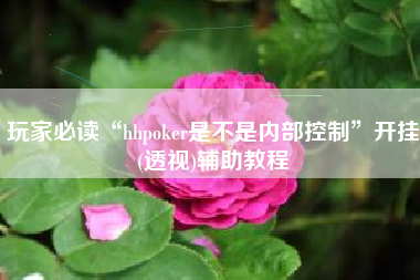 玩家必读“hhpoker是不是内部控制”开挂(透视)辅助教程