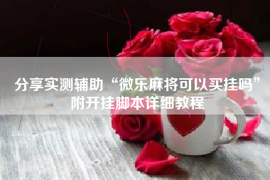 分享实测辅助“微乐麻将可以买挂吗”附开挂脚本详细教程