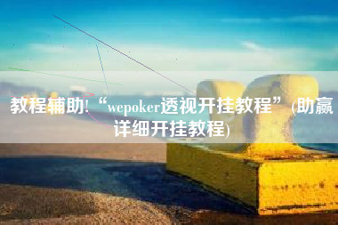 教程辅助!“wepoker透视开挂教程”(助赢详细开挂教程)