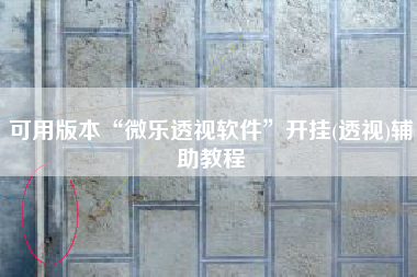 可用版本“微乐透视软件”开挂(透视)辅助教程