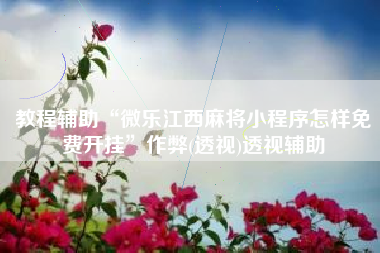 教程辅助“微乐江西麻将小程序怎样免费开挂”作弊(透视)透视辅助