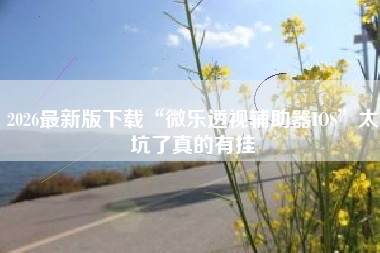 2026最新版下载“微乐透视辅助器IOS”太坑了真的有挂