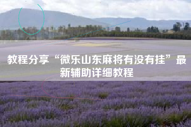 教程分享“微乐山东麻将有没有挂	”最新辅助详细教程