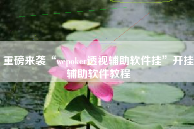 重磅来袭“wepoker透视辅助软件挂	”开挂辅助软件教程