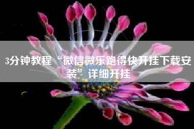 3分钟教程“微信微乐跑得快开挂下载安装”详细开挂